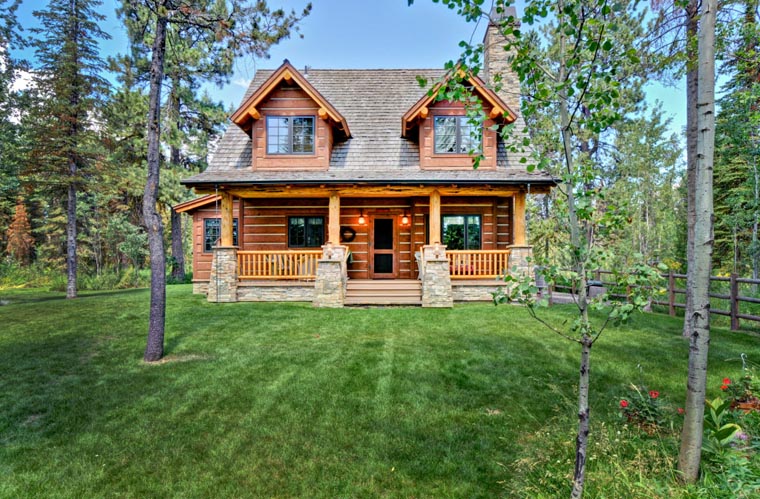 cabin craftsman log house plan 43212