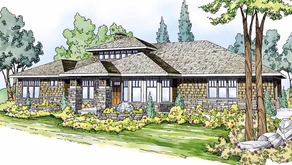 Contemporary Craftsman Prairie Style Southwest House Plan 59410 ...