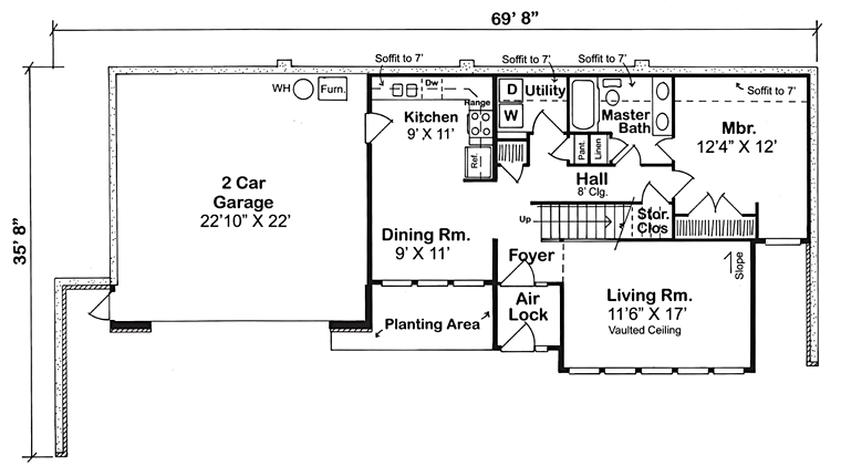 Retro Style House Plan 10482 With 3 Bed 2 Bath 2 Car Garage