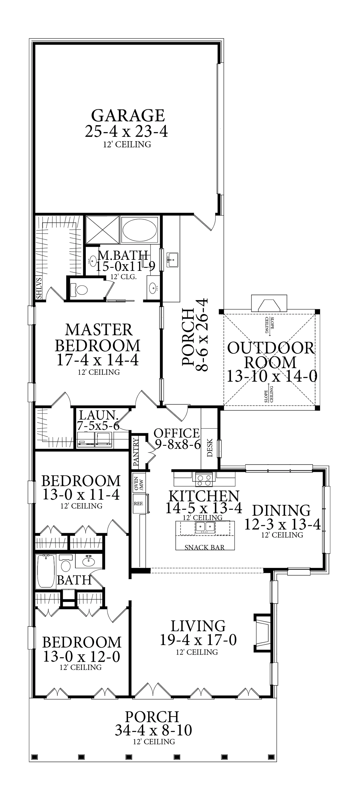 House Plan 40044 Traditional Style With 1927 Sq Ft 3 Bed 2 Bath