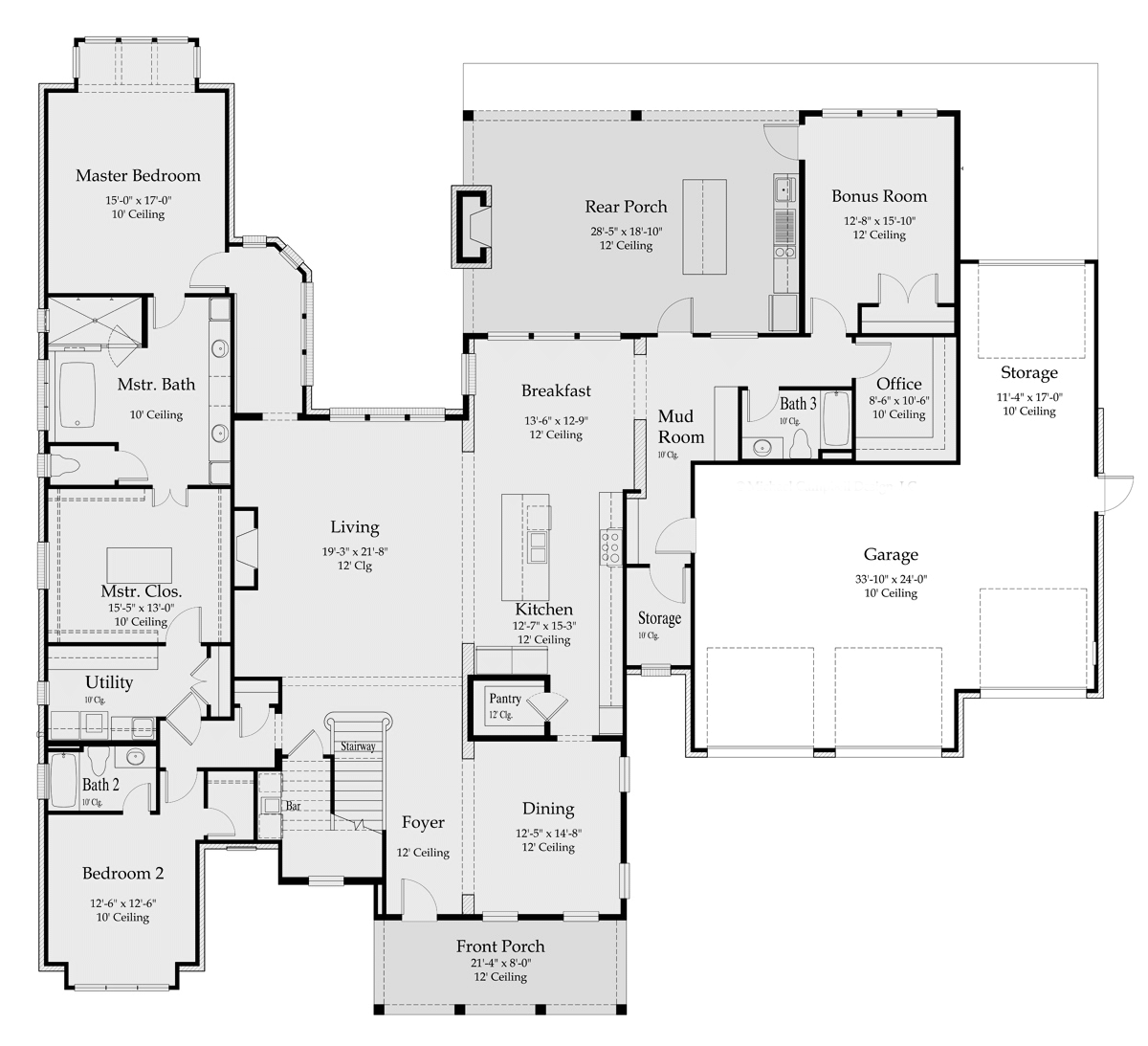 House Plan 40347 Farmhouse Style With 4443 Sq Ft 4 Bed 5 Bath