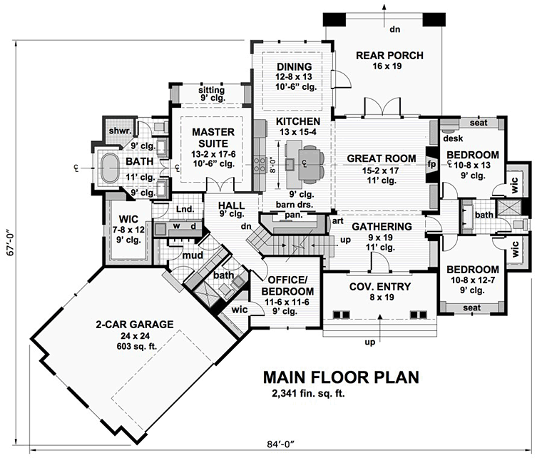 Tudor Style House Plan 42679 With 4 Bed 3 Bath 2 Car Garage