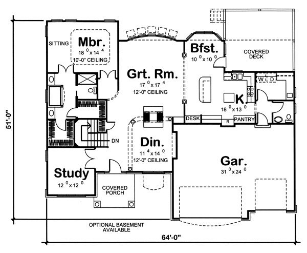 House Plan 44006 Traditional Style With 1850 Sq Ft 1 Bed 1 Bath 1 Half Bath