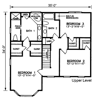 House Plan 45508 - Narrow Lot Style with 2166 Sq Ft, 3 Bed, 2 Bath, 1 ...