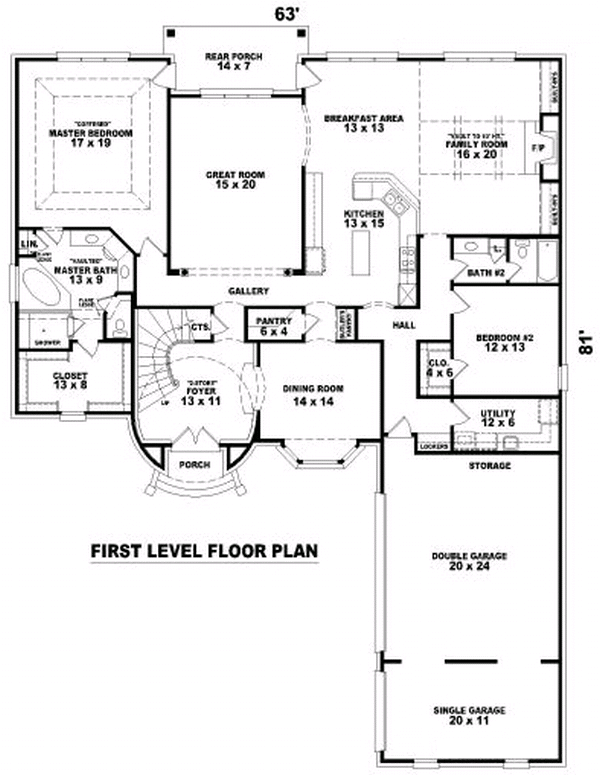  House  Plan  47326 with 4 Bed 4 Bath