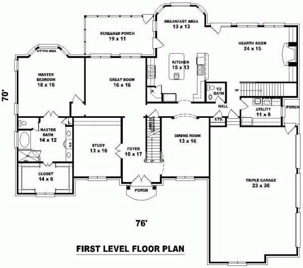  House  Plan  48599 Traditional Style with 4500 Sq Ft 5  