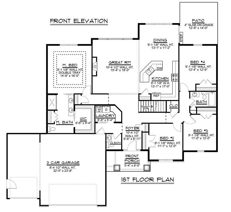 4 Bedroom Ranch Style House Plans