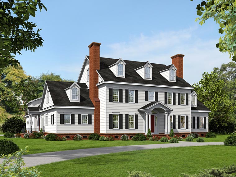 House Plan 51418 Southern Style With, Southern Colonial House Plans