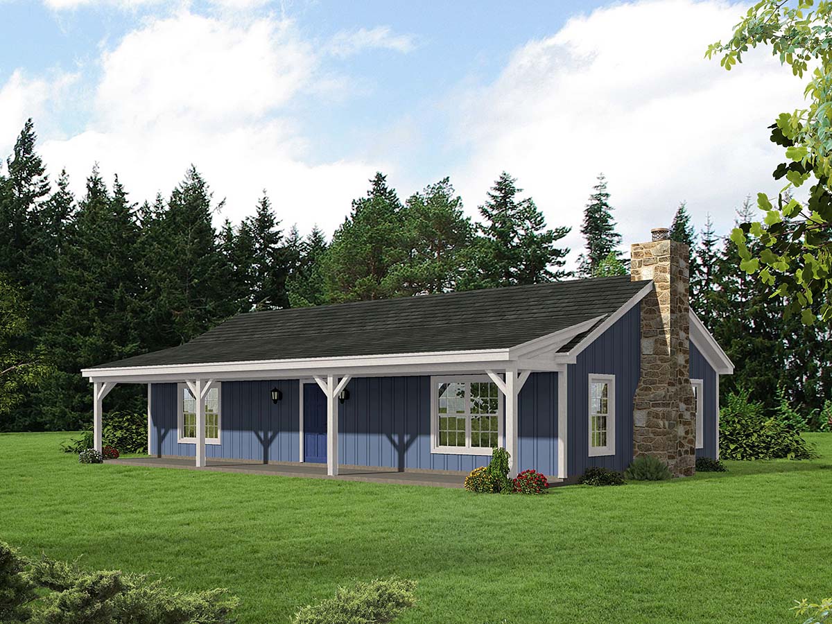 Cabin Ranch House  Plan  51429 with 1200  Sq  Ft  2 Beds 1 