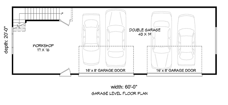 Garage Plan 51596 4 Car Garage Modern Style