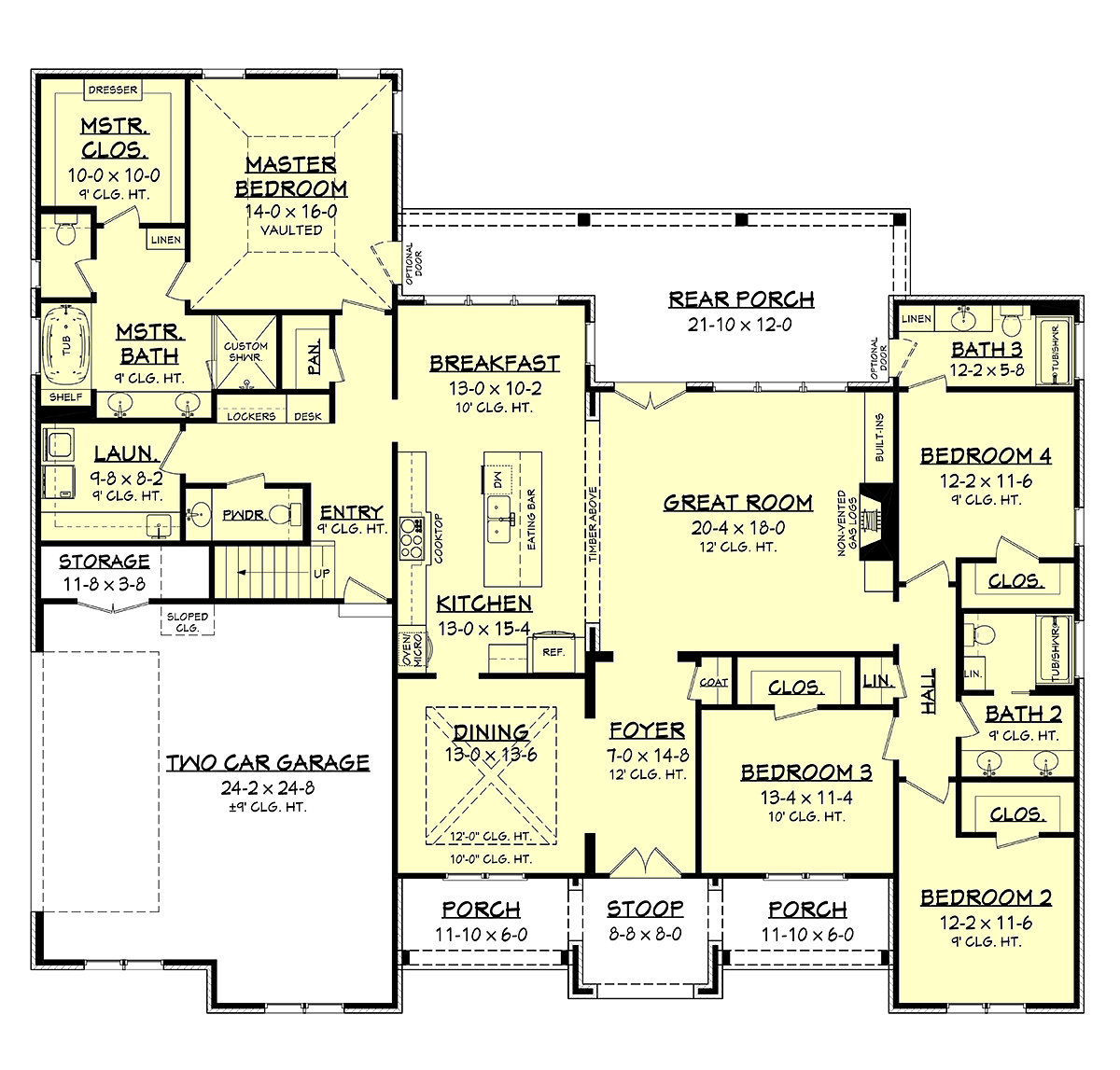 Home Plans with Secluded Master Suites Split Bedroom