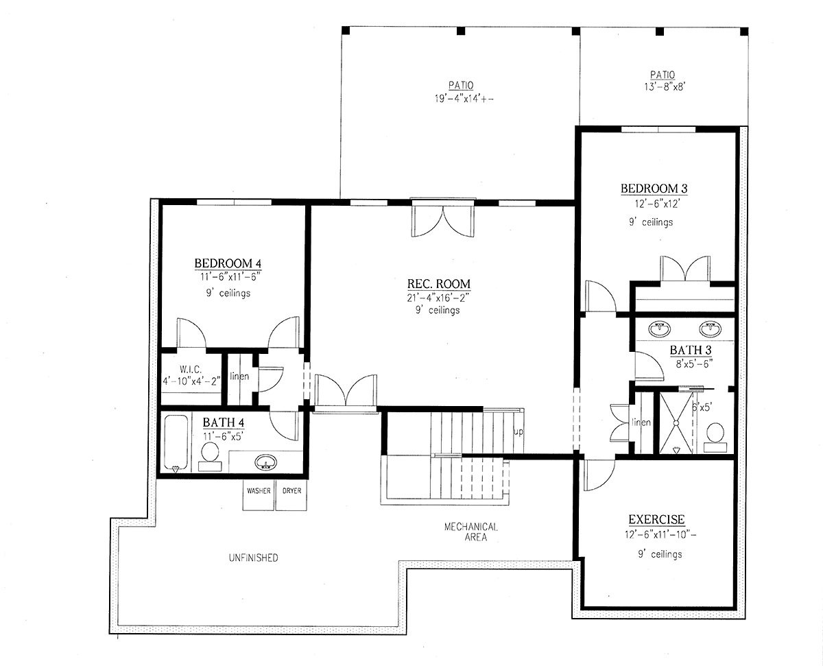House Plan 52028 One Story Style With 2944 Sq Ft 4 Bed 4 Bath