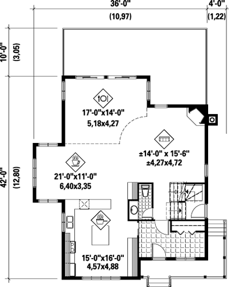 House Plan 52804 - with 3350 Sq Ft, 4 Bed, 2 Bath, 1 Half Bath