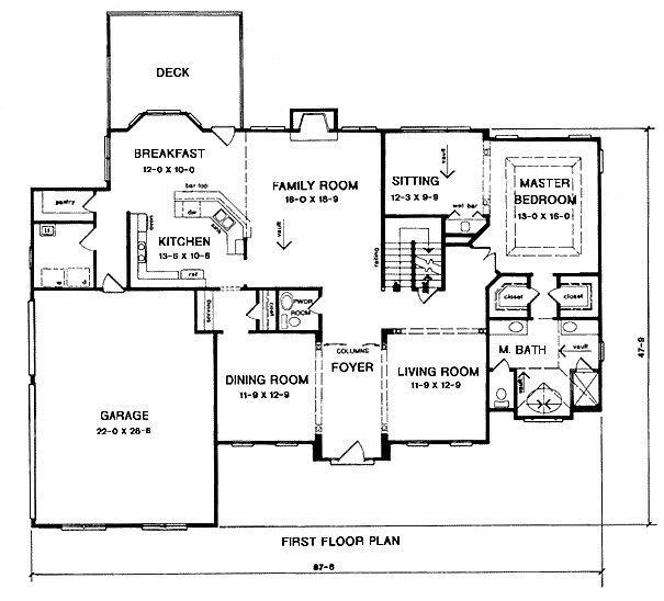 House Plan 58142 - Colonial Style with 3267 Sq Ft, 4 Bed, 4 Bath
