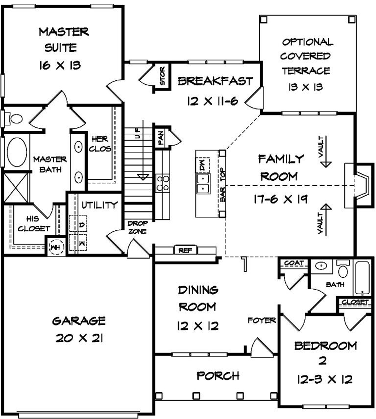 House Plan 58262 - Traditional Style with 2066 Sq Ft