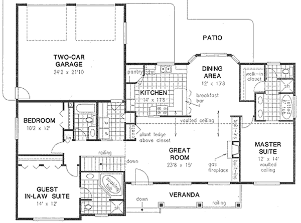 House Plan 58558 Country Style with 1798 Sq Ft, 3 Bed, 3