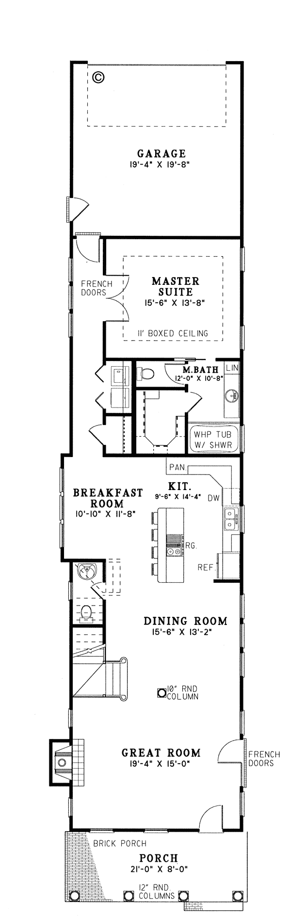 House Plan 61061 Southern Style with 2177 Sq Ft, 3 Bed