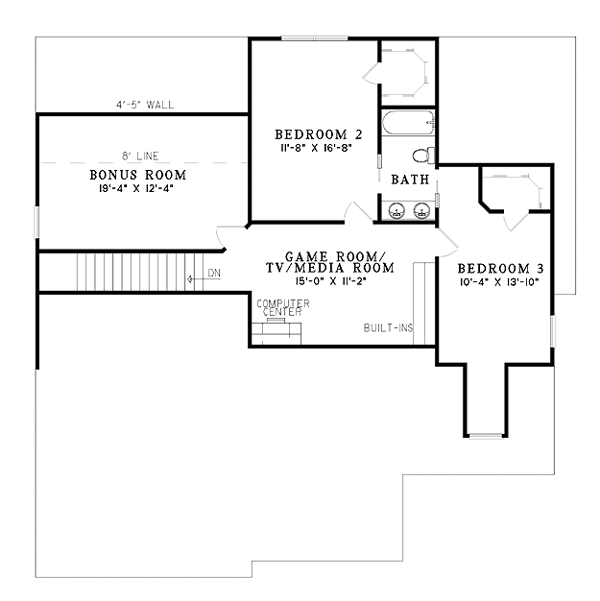 House Plan 62100 - Traditional Style with 2296 Sq Ft, 3 Bed, 2 Bath, 1 ...