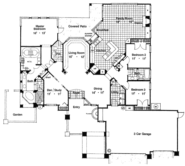 House Plan 63108 - Mediterranean Style with 2397 Sq Ft, 3 Bed, 2 Bath ...