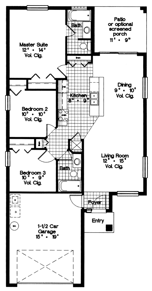 Single Story Narrow Lot House Plans