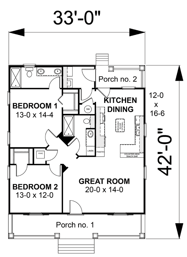 Two Bedroom Two Bathroom House Plans 2 Bedroom House Plans