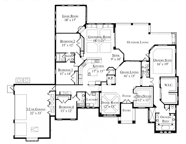 House Plan 64675 - Mediterranean Style with 4043 Sq Ft, 4 Bed, 3 Bath ...