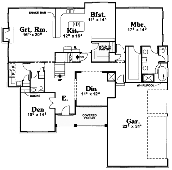 House Plan 68823 - European Style with 3074 Sq Ft, 4 Bed, 3 Bath, 1 ...