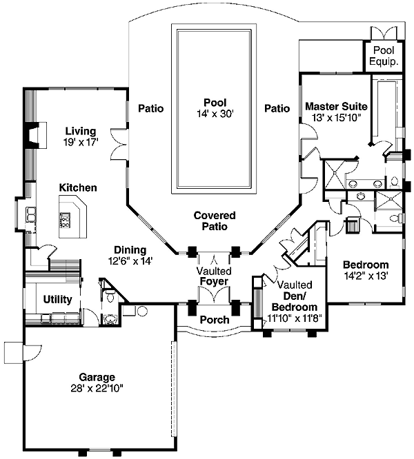  One  Story  Style House  Plan  69722 with 2261 Sq Ft 3 Bed 2 