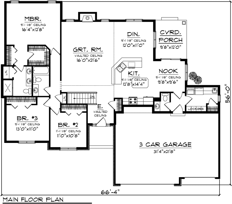  House  Plan  73298 Ranch Style with 1920 Sq  Ft  3 Bed 1  