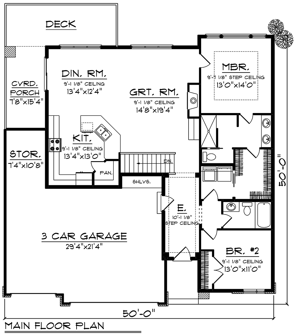 House Plan 75448 Ranch Style with 1484 Sq Ft 2 Bed 1 
