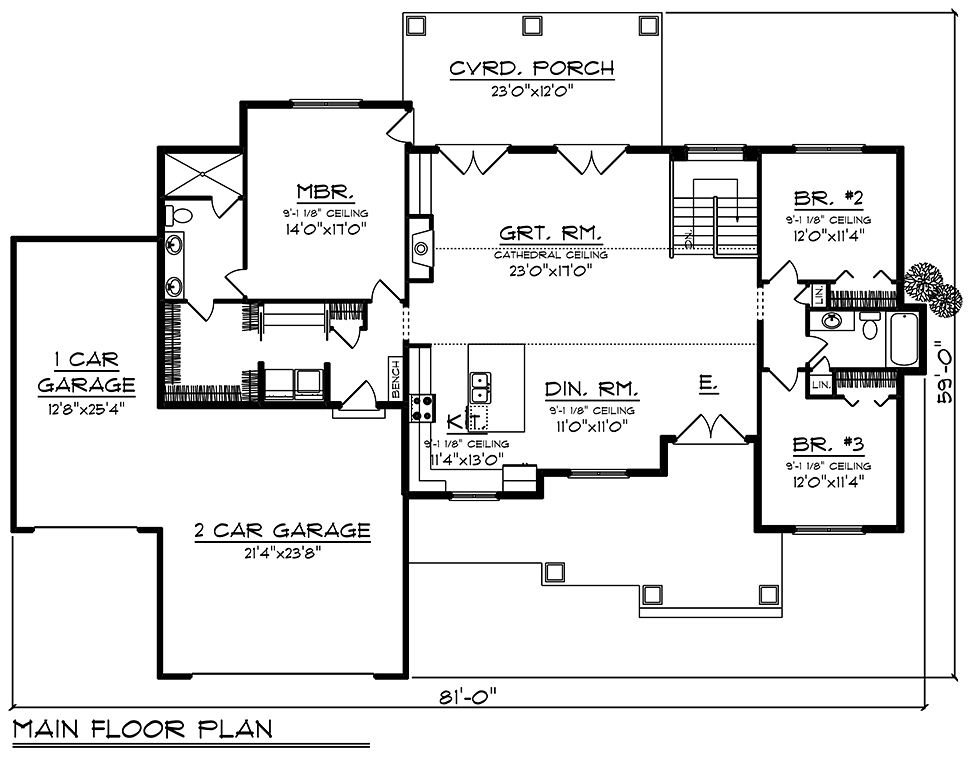 House Plan 75456 Traditional Style with 1921 Sq Ft 3 