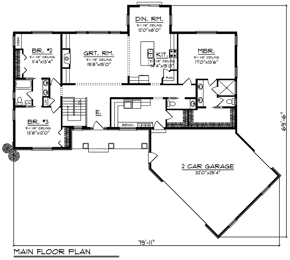 Ranch Style House Plan 75459 With 3 Bed 3 Bath 2 Car Garage