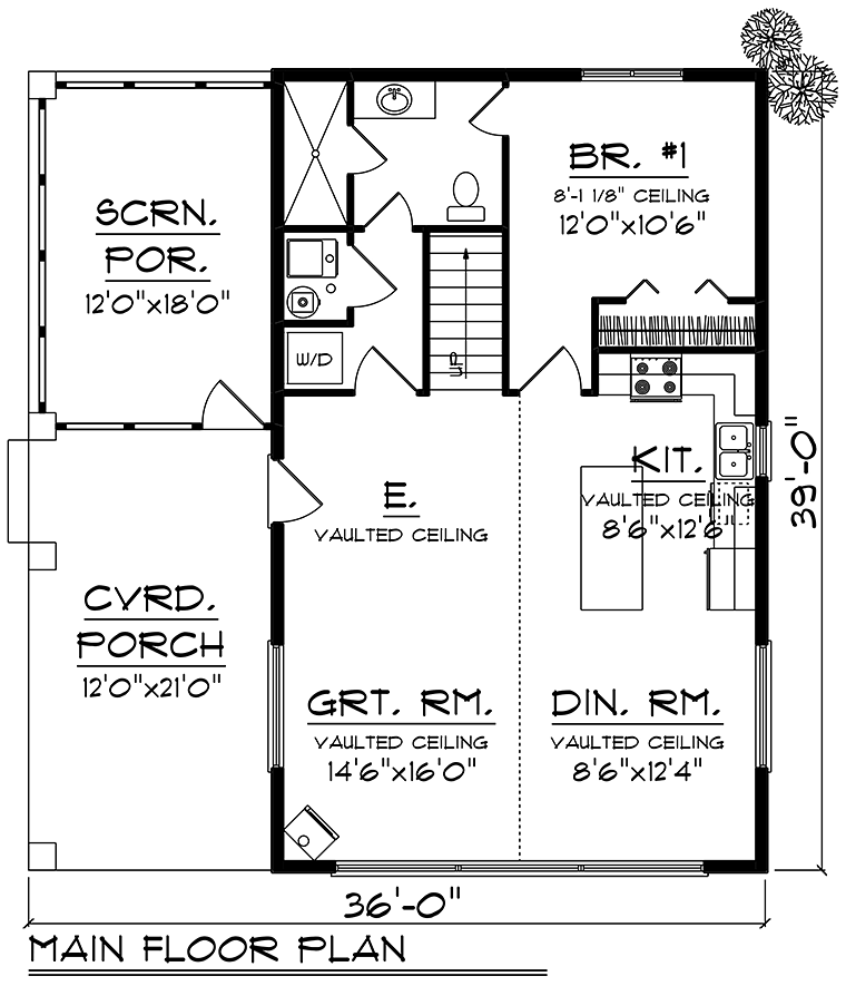 Cabin Style House Plan 75467 With 1 Bed 1 Bath
