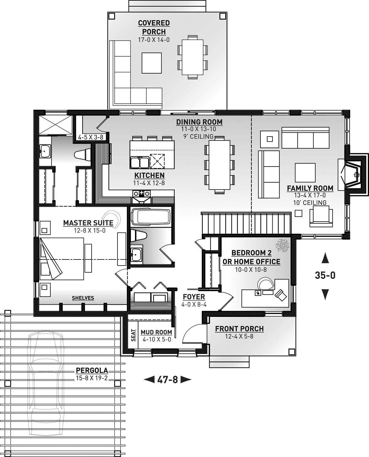 House Plan 76553 Ranch Style With 1323 Sq Ft 2 Bed 2 Bath