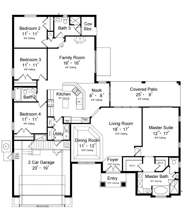 House Plan 77354 with 2257 Sq Ft, 4 Bed, 3 Bath