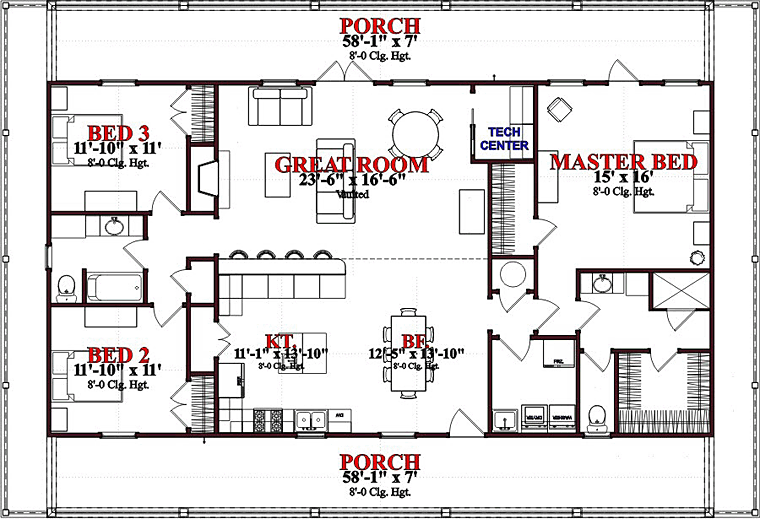 House Plan 78631 Coastal Style with 1800 Sq Ft, 3 Bed, 2