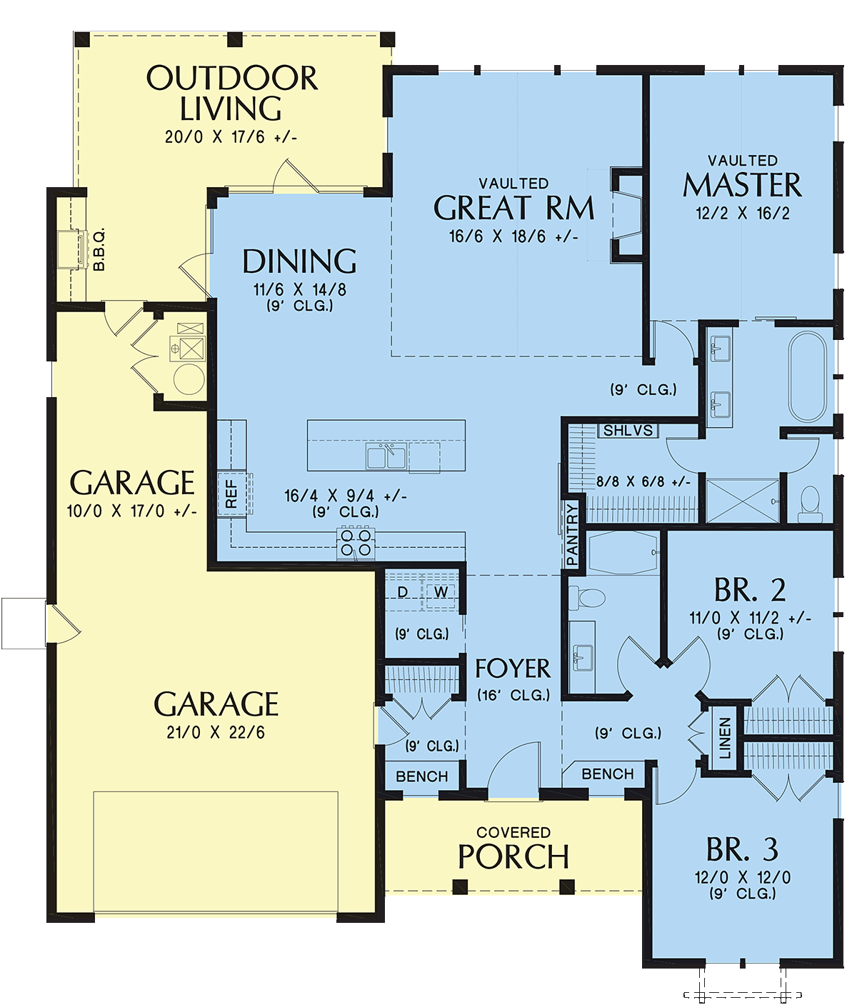 Modern Style House Plan 81205 With 3 Bed 2 Bath 2 Car Garage
