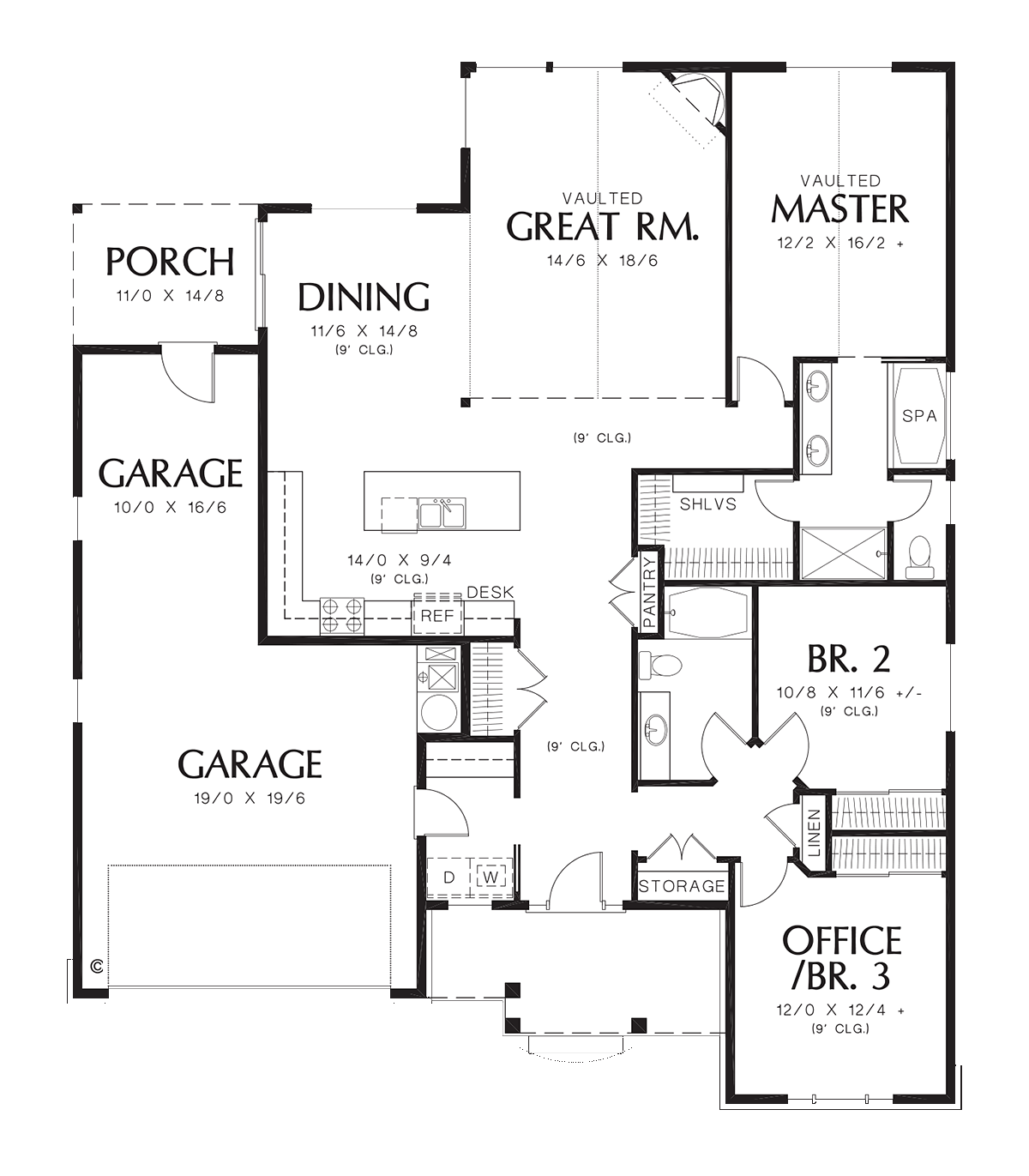 House Plan 81246 Ranch Style with 1800 Sq Ft, 3 Bed, 2 Bath