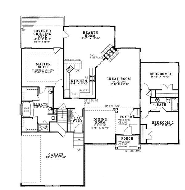 House Plan 82083 - European Style with 2132 Sq Ft, 3 Bed, 2 Bath