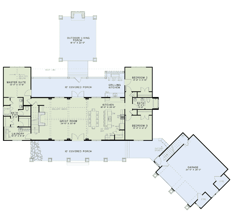 House Plan 82085 - Farmhouse Style with 2555 Sq Ft, 5 Bed ...