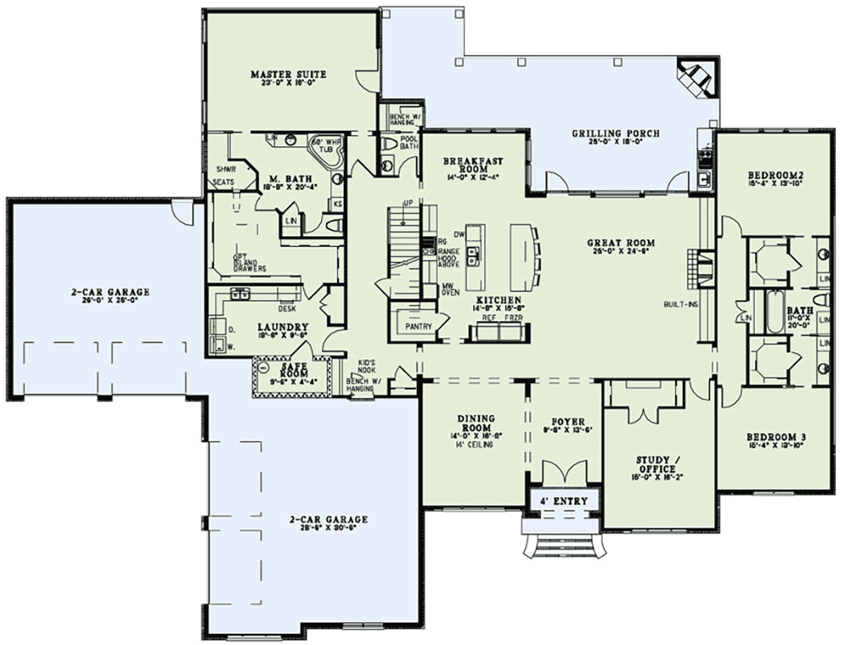  House  Plans  With Laundry  Room  Near Master