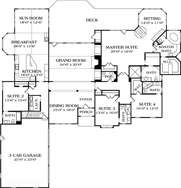 House Plan 85574 - Traditional Style with 4405 Sq Ft, 4 Bed, 4 Bath, 1 ...