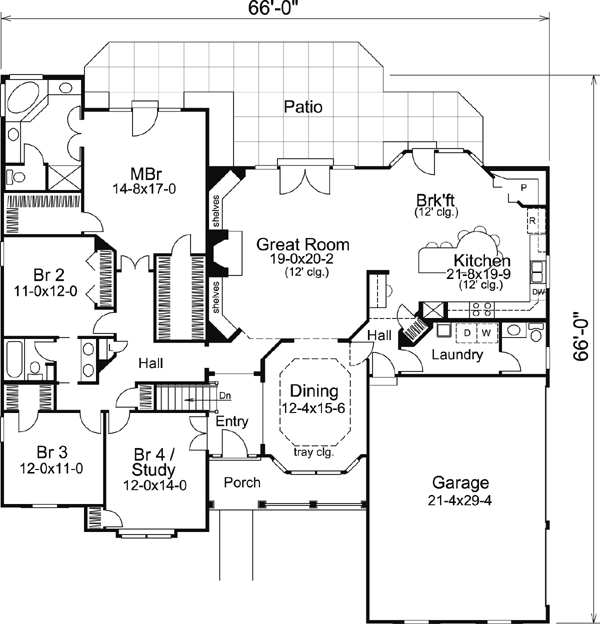 Traditional Style House Plan 86993 With 4 Bed 3 Bath 3 Car Garage