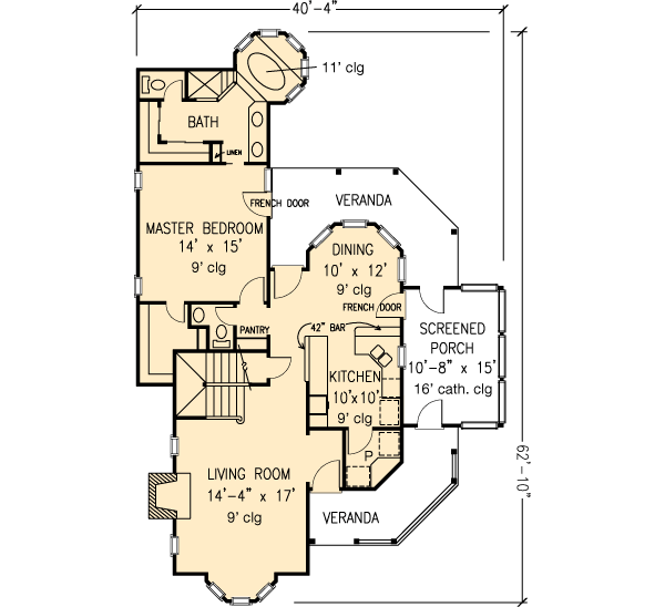  House  Plan  90342 Victorian  Style with 2071 Sq Ft 3  Bed 