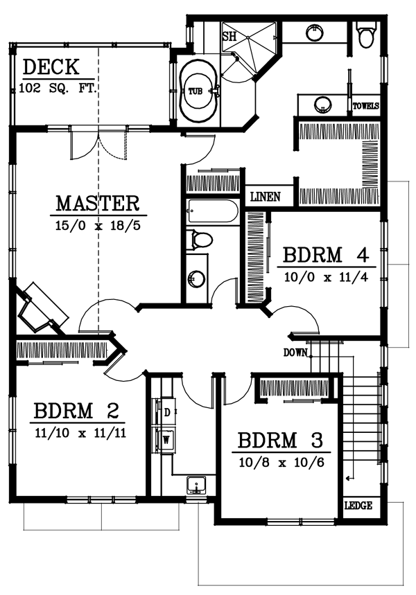 House Plan 91880 Narrow Lot Style With 3753 Sq Ft 5 Bed 2 Bath