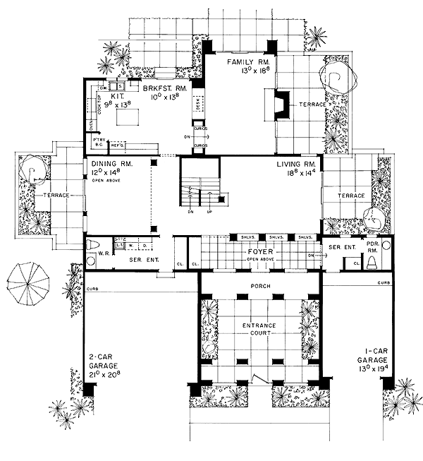 House Plan 95236 - Mediterranean Style with 3158 Sq Ft, 3 Bed, 4 Bath