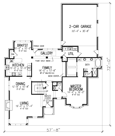 House Plan 95676 - European Style with 2926 Sq Ft, 4 Bed, 3 Bath, 1 ...