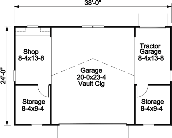 Garage Plan 95921 - 2 Car Garage