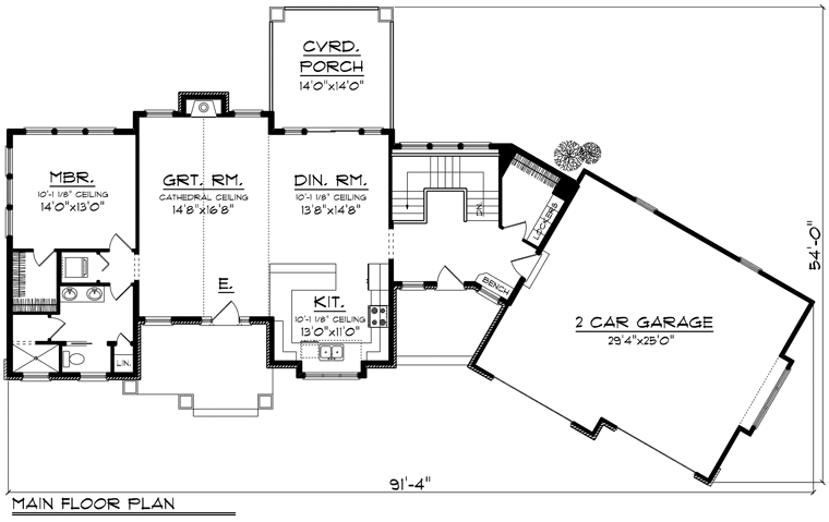 Ranch Style House Plan 96134 With 3 Bed 2 Bath 2 Car Garage