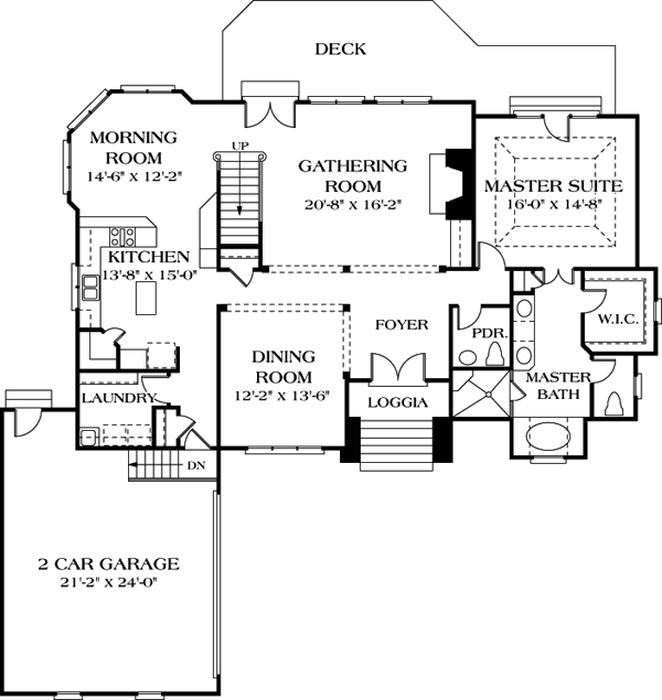 House Plan 97076 - Traditional Style with 2977 Sq Ft, 3 Bed, 2 Bath, 1 ...